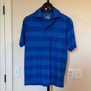 Under Armour Men’s Royal and Light Blue Striped Polo